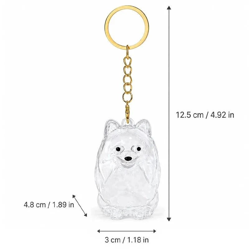 Dog Hair Keychain Pet Fur Keepsake Holder Dog Hair Storage Memorial Pendant for Dogs DIY Backpack Charm Pet Fur Souvenir Gift