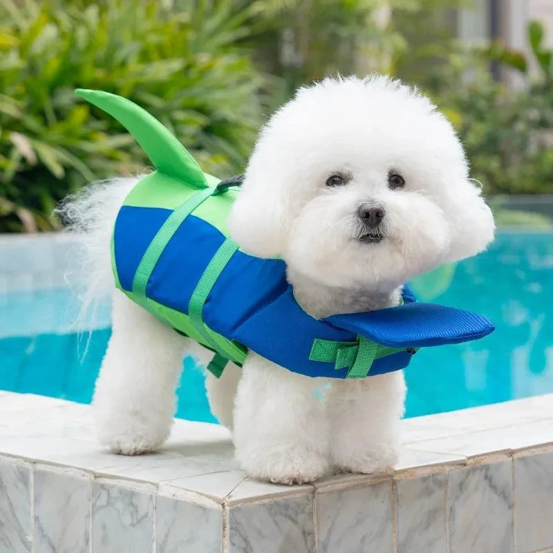 Pet Swimming Life Jacket Safety Vest For Dogs Swim Adjustable in Pool Surfing Drifting Dog Clothes Life Rescue Vest With Tail