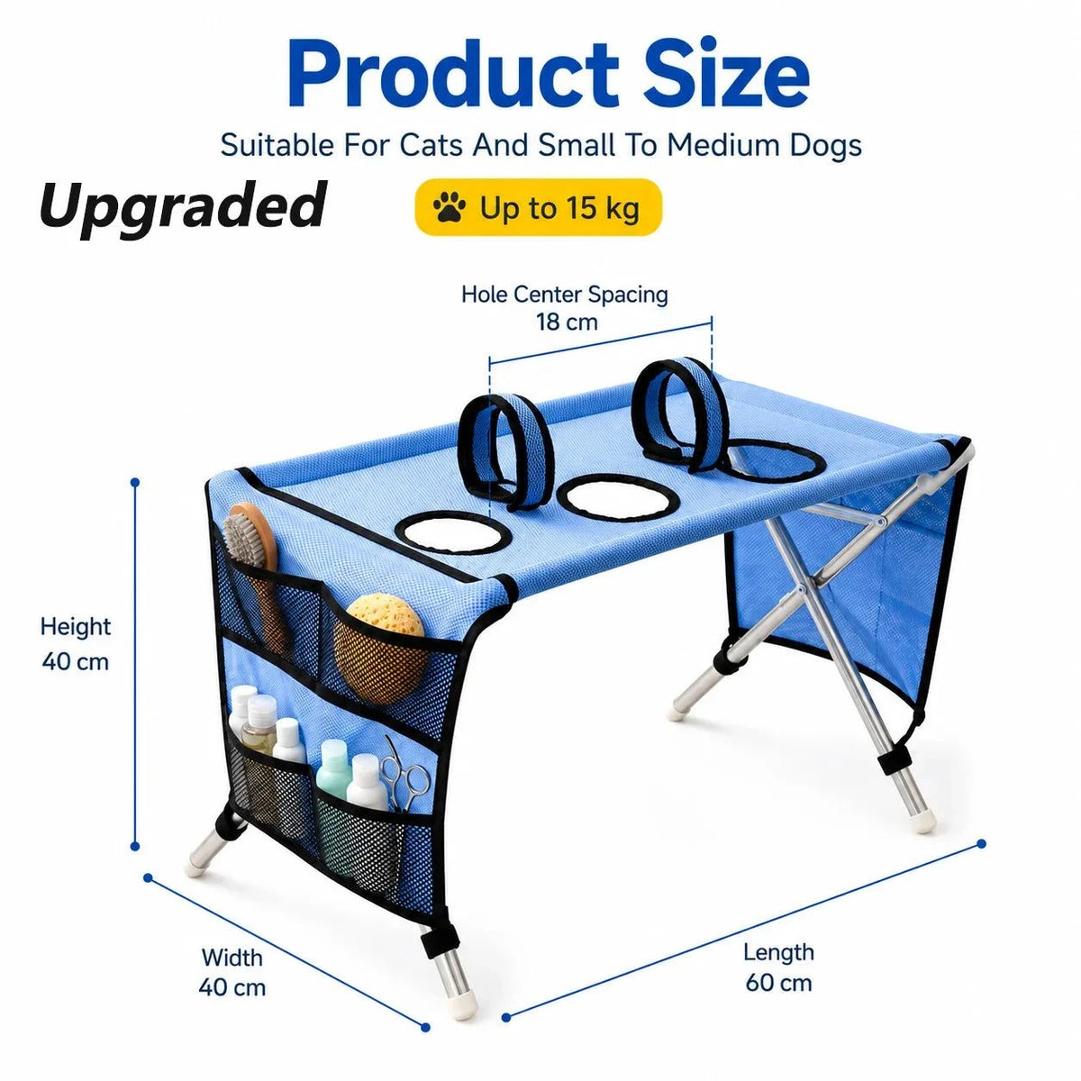 Dog Grooming Table Pet Grooming Hammock Basic Upgraded Models Foldable Bathing Nail Trimming Stand for Small Dogs Cats Home