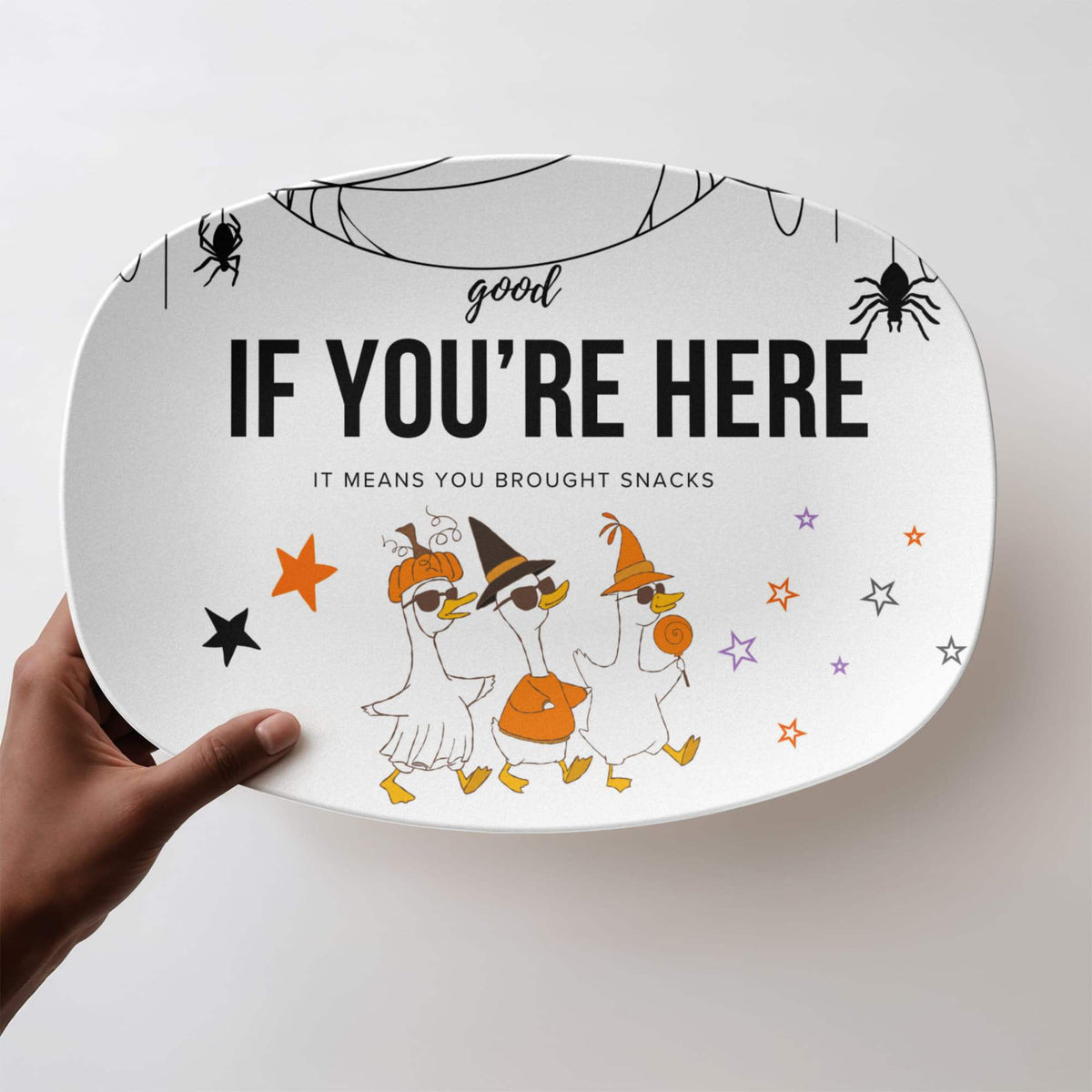 Personalized Halloween Duck Platter – 10x14" Dishwasher-Safe