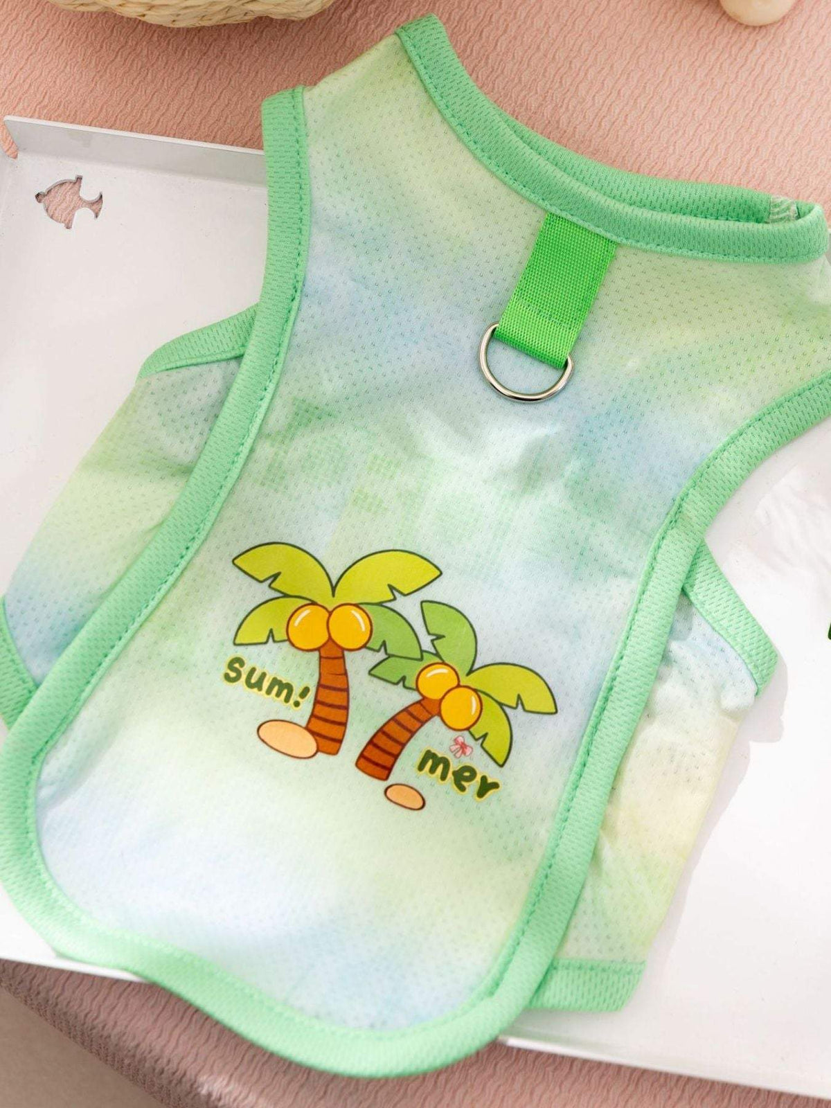Lightweight cartoon pet tank top for warm weather