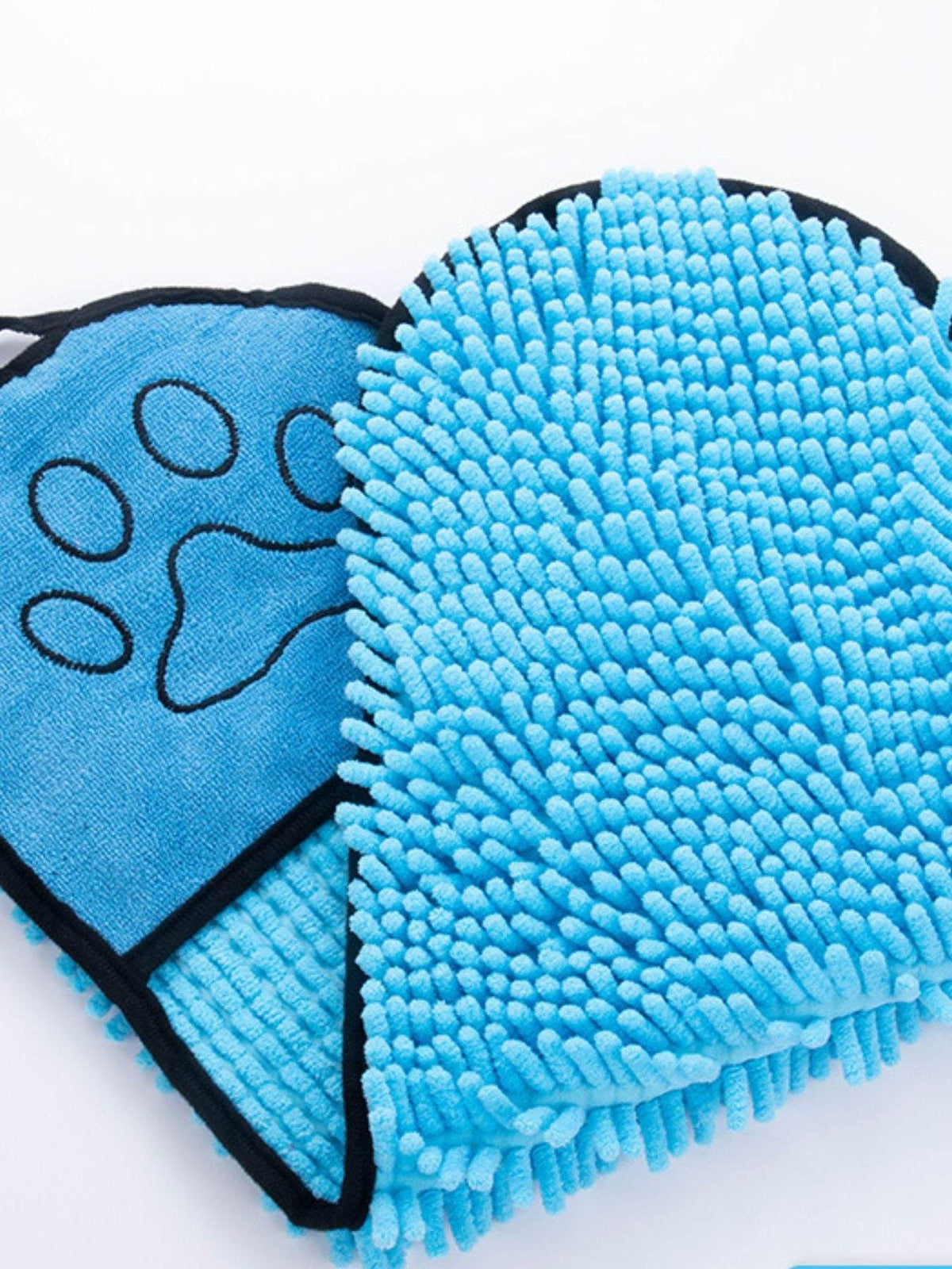 Super-absorbent paw print pet bath towel