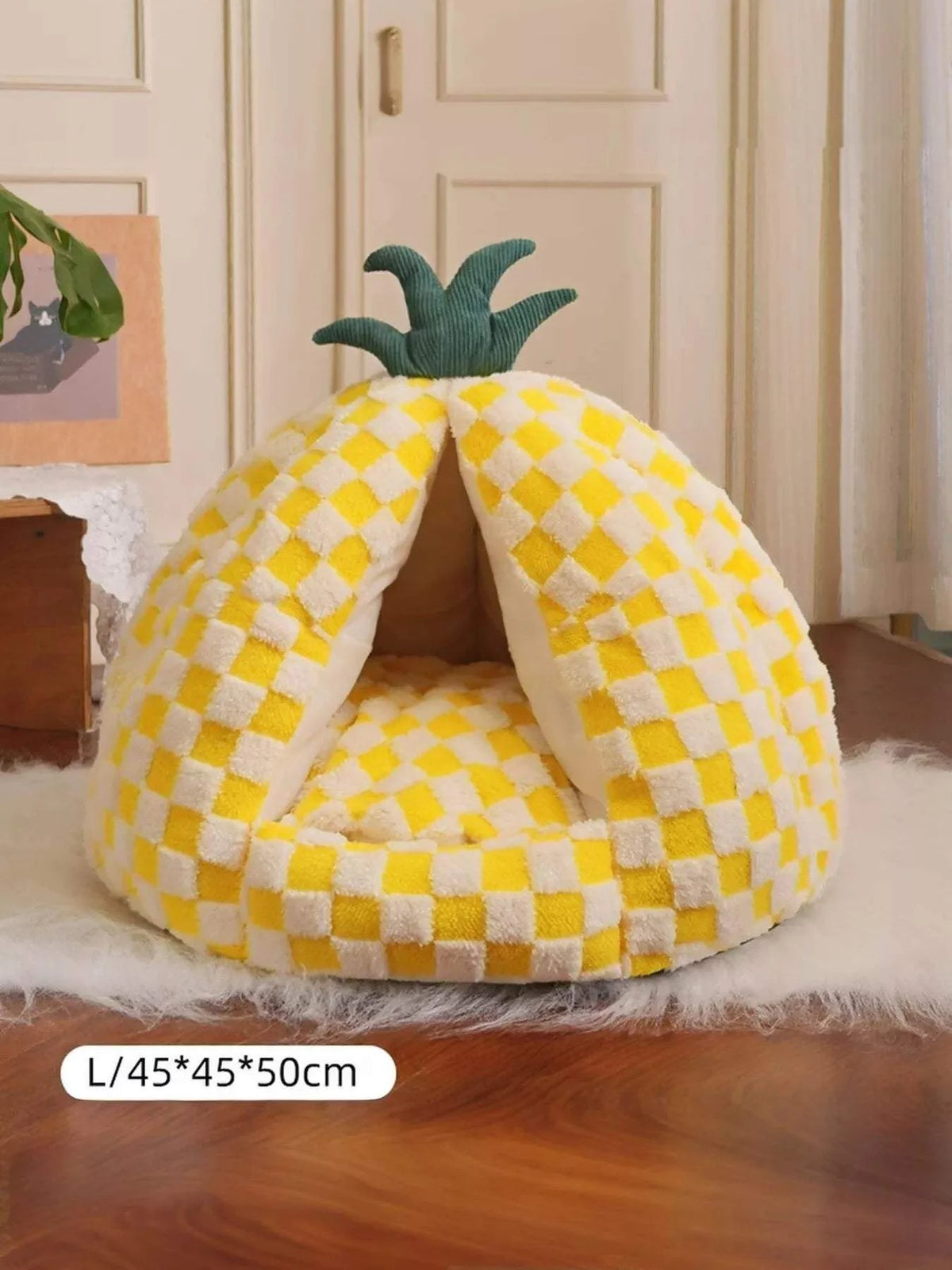 pineapple shaped cozy pet nest with playful snug bed