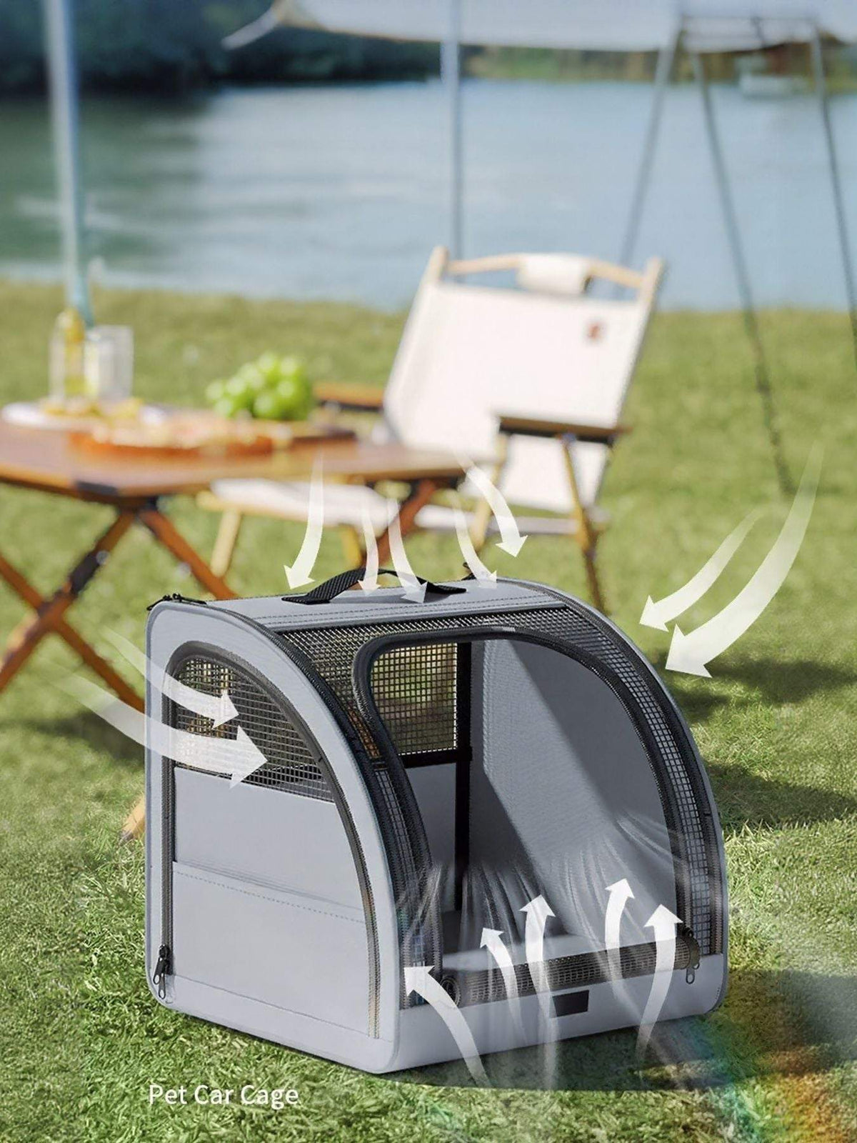 portable breathable car pet cage for safer travel