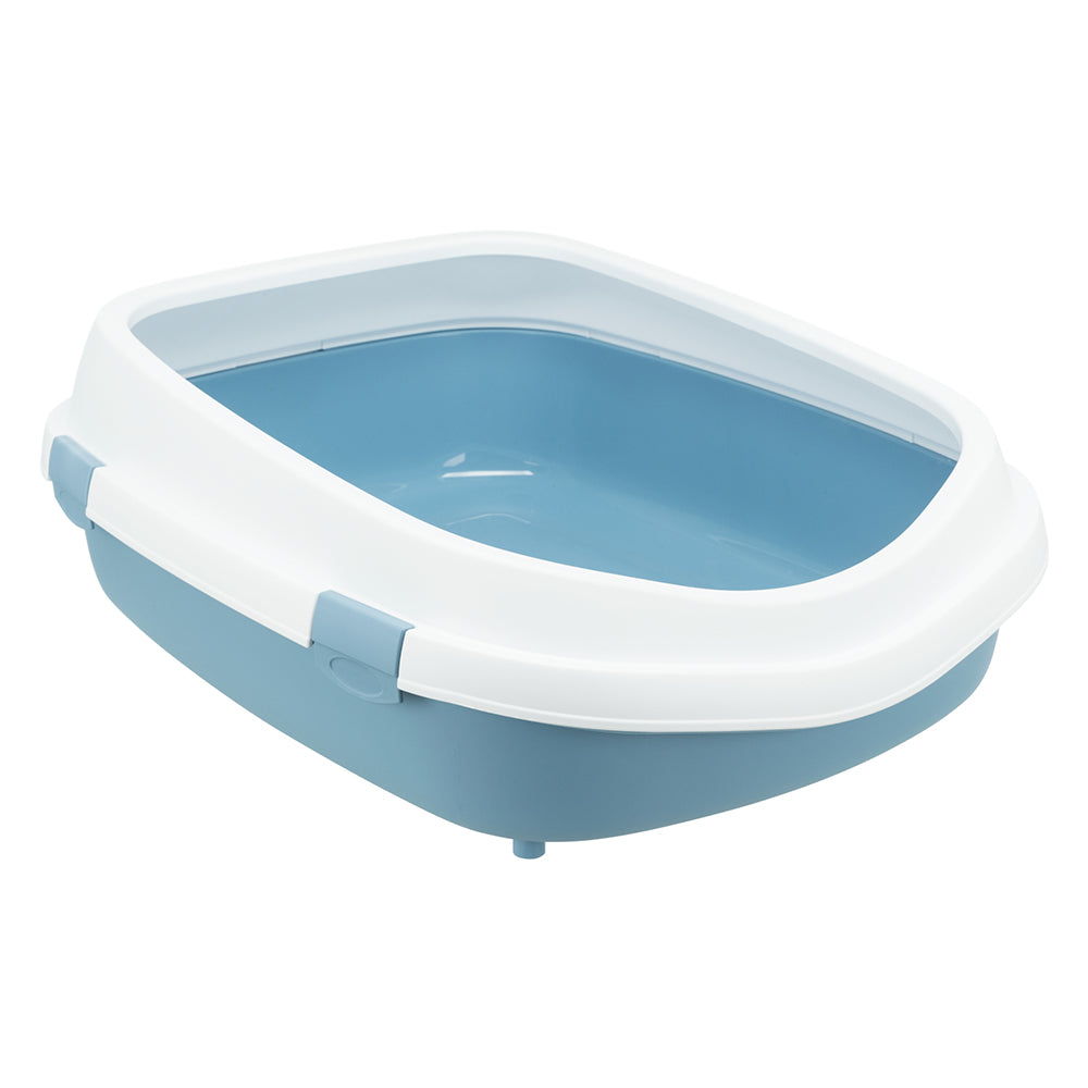 Arenero descubierto Trixie Primo XXL con borde para gatos - Azul y blanco