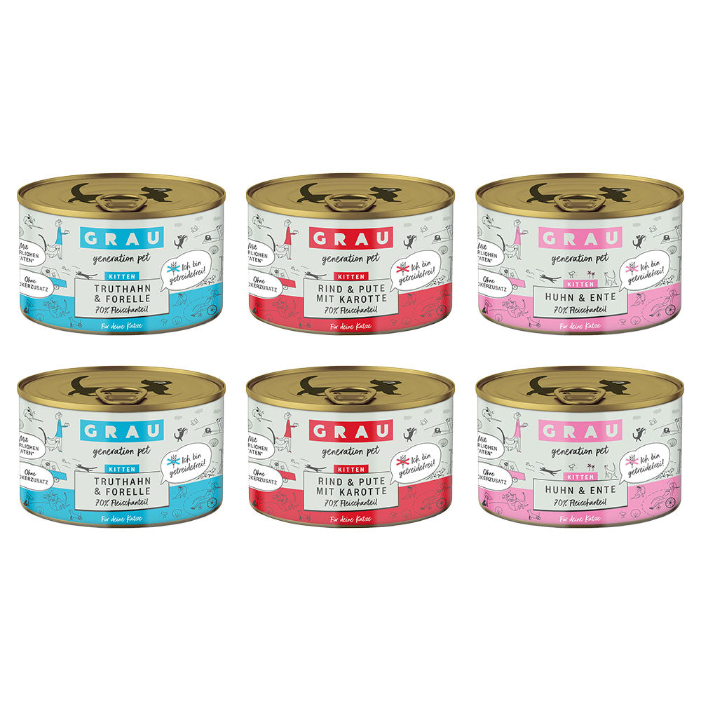 GRAU Kitten - Pack Mixto - 6 x 200 g (3 variedades)