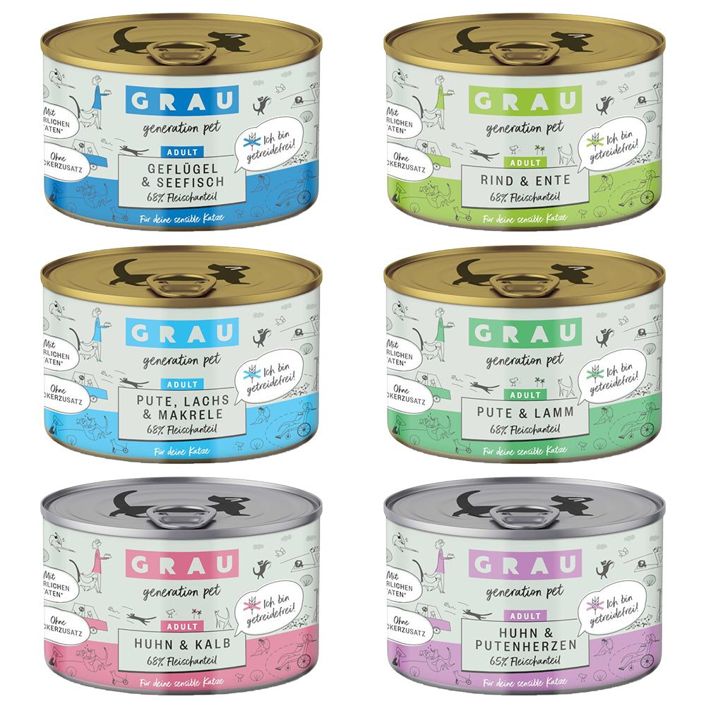 GRAU Gourmet sin cereales 6 x 200 g Pack mixto (6 variedades)