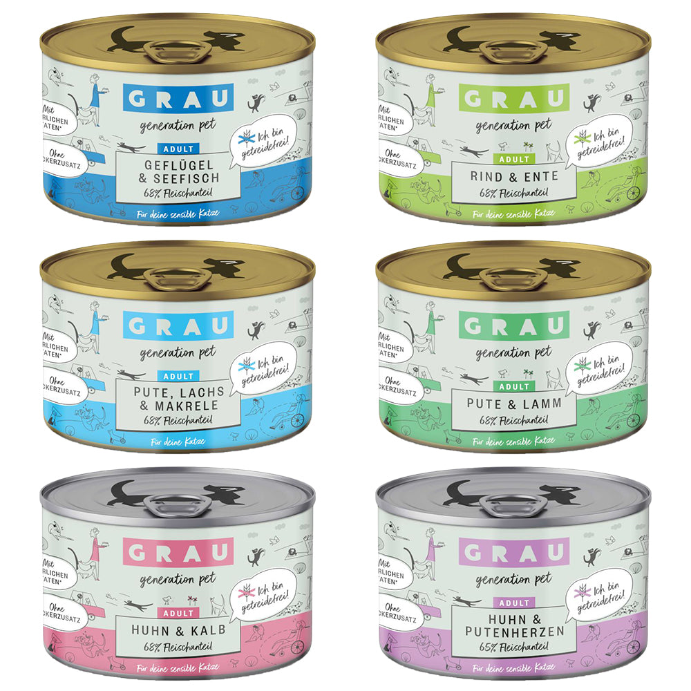 GRAU Gourmet sin cereales 24 x 200 g - Pack Ahoro - Pack mixto (6 variedades)