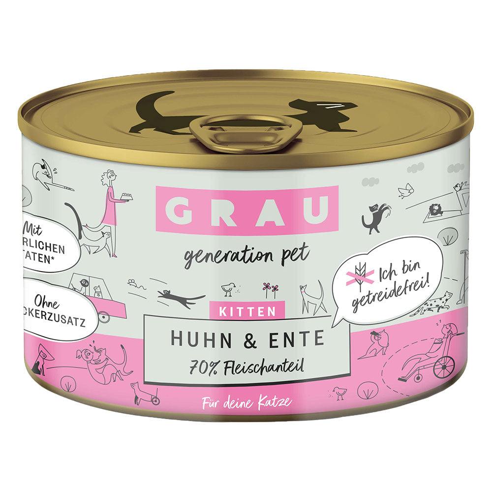 GRAU Kitten sin cereales - Pollo y pato (24 x 200 g)