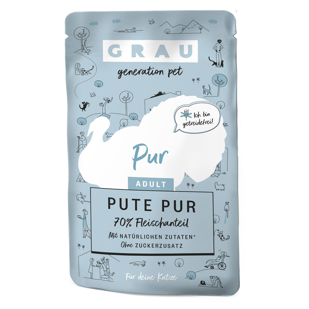 GRAU Adult Sin Cereales 16 x 125 g - Puro pavo