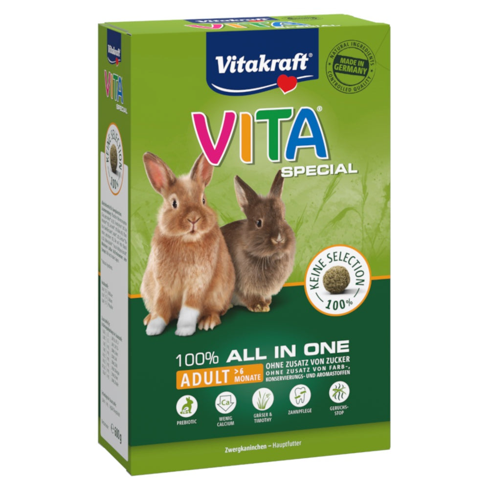 VITA Special Adult para conejos enanos - 6 x 600 g - Pack Ahorro