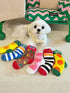 Cartoon socks plush pet toy soft and durable squeaky chew toy