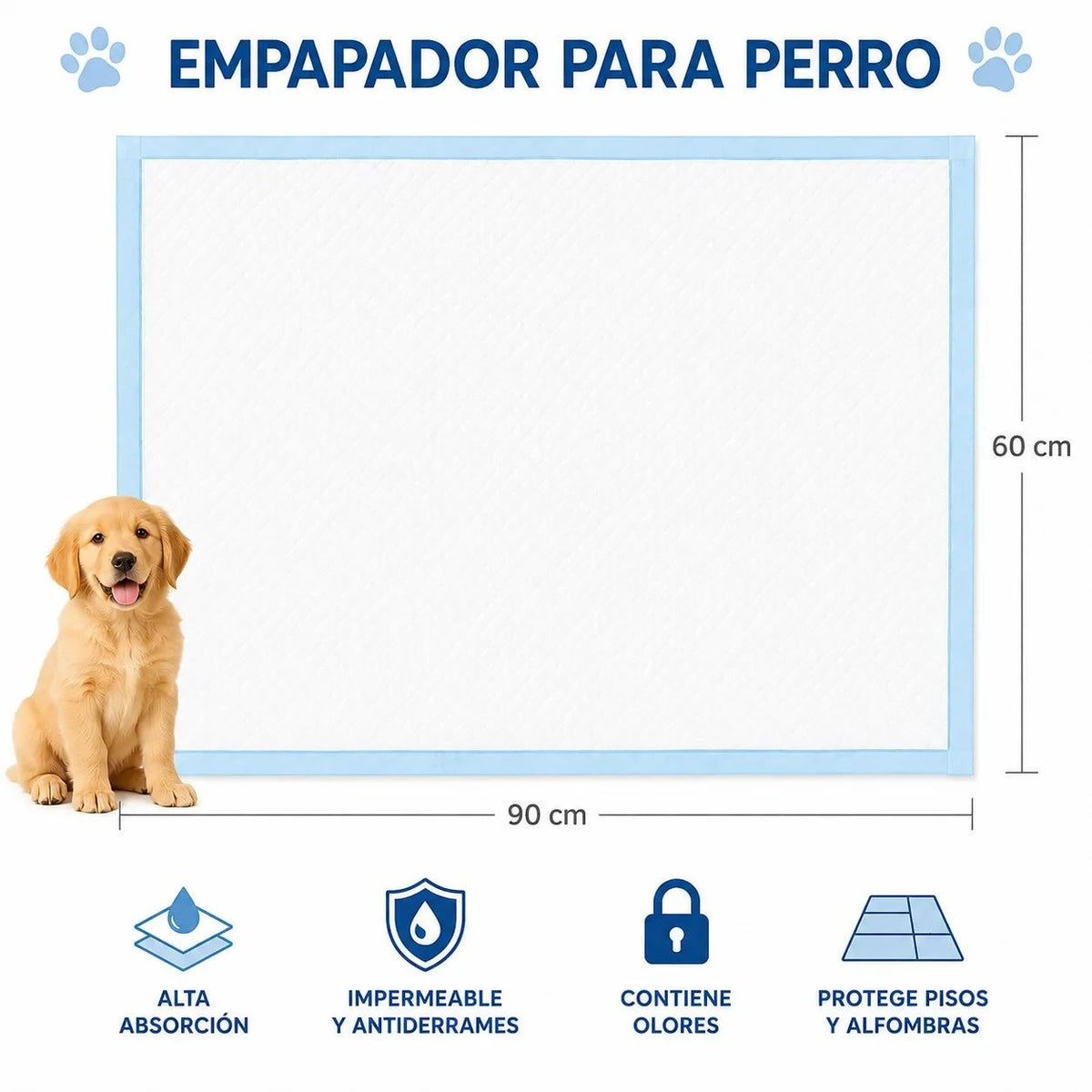 Dog pads 60x90 cm doda | premium hygienic pads | 5 super absorbent layers | anti-leak for puppies and dogs