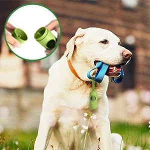 Dog bag 26 rolls, 390 bags, with 1 dispenser, dog waste bag, biodegradable, pet bag, dog poop bag, eco-friendly poops bag, green, for 6 months use, 2 bag per day.