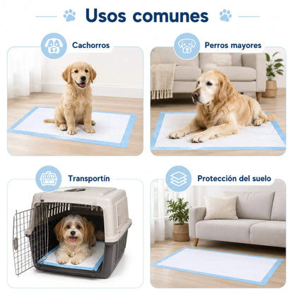 Dog pads 60x90 cm doda | premium hygienic pads | 5 super absorbent layers | anti-leak for puppies and dogs