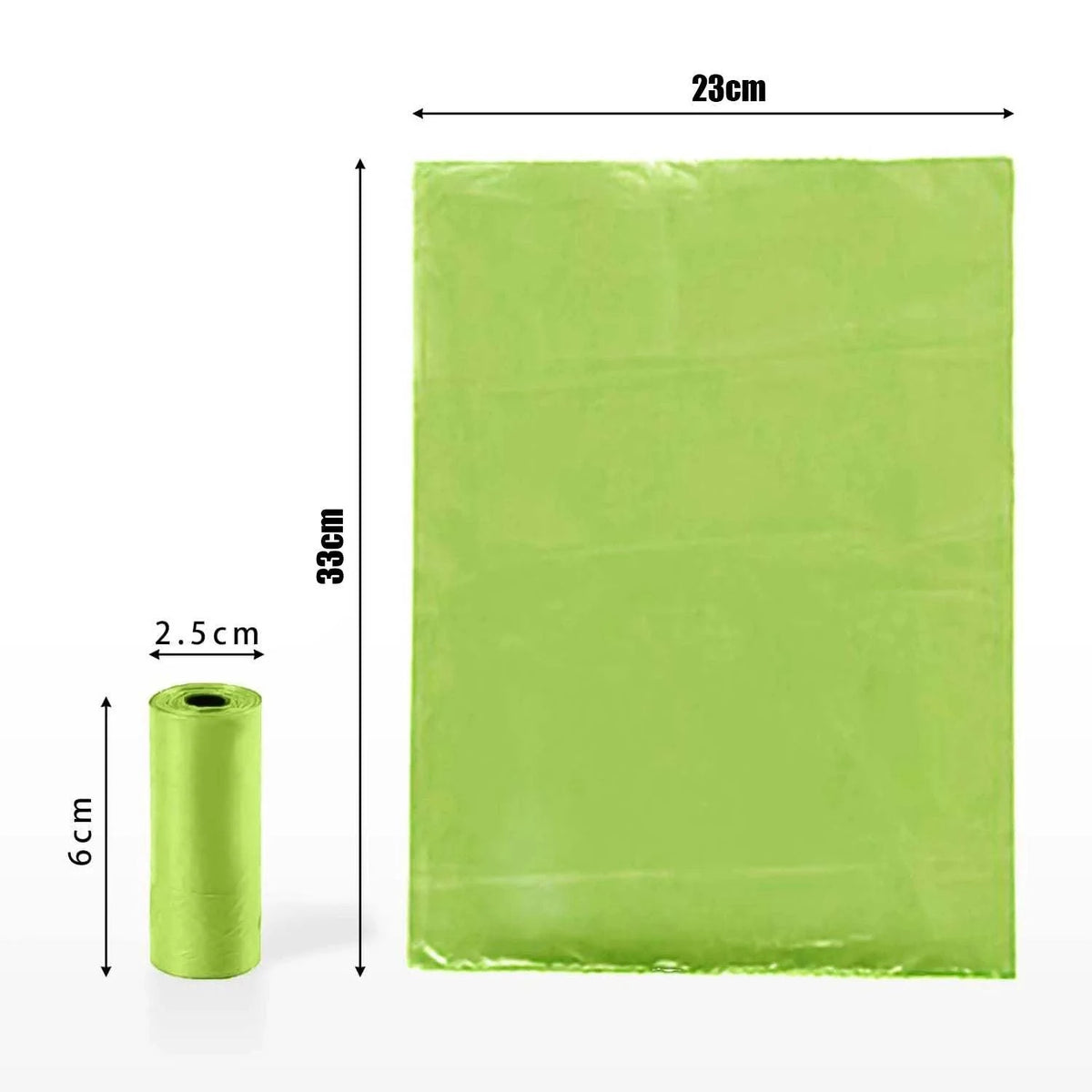 Dog bag 26 rolls, 390 bags, with 1 dispenser, dog waste bag, biodegradable, pet bag, dog poop bag, eco-friendly poops bag, green, for 6 months use, 2 bag per day.