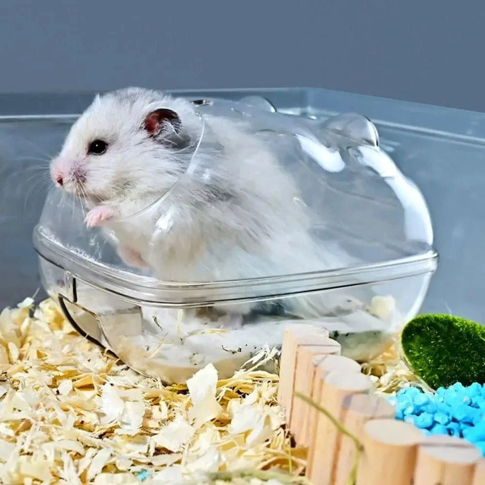 Acrylic Plastic Hamster Toilet Cage Transparent Guinea Pig Hamster Sand Bath Cage Mouse Box Hamster Room Accessories