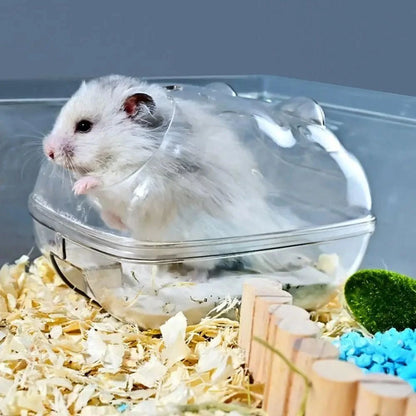 Acrylic Plastic Hamster Toilet Cage Transparent Guinea Pig Hamster Sand Bath Cage Mouse Box Hamster Room Accessories