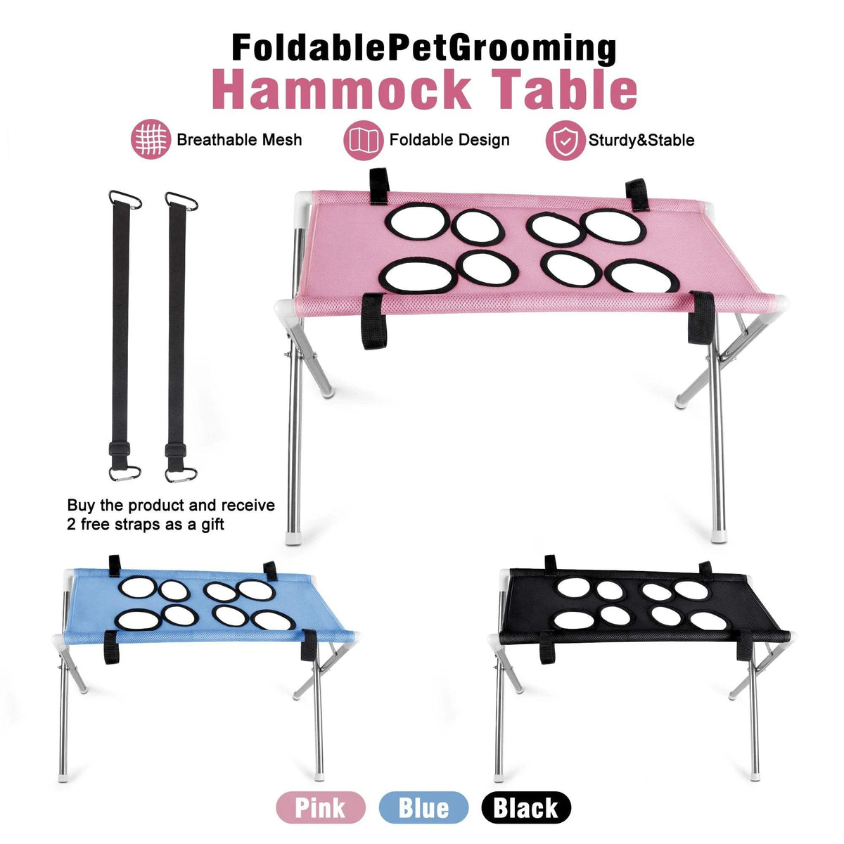 Dog Grooming Table Pet Grooming Hammock Basic Upgraded Models Foldable Bathing Nail Trimming Stand for Small Dogs Cats Home