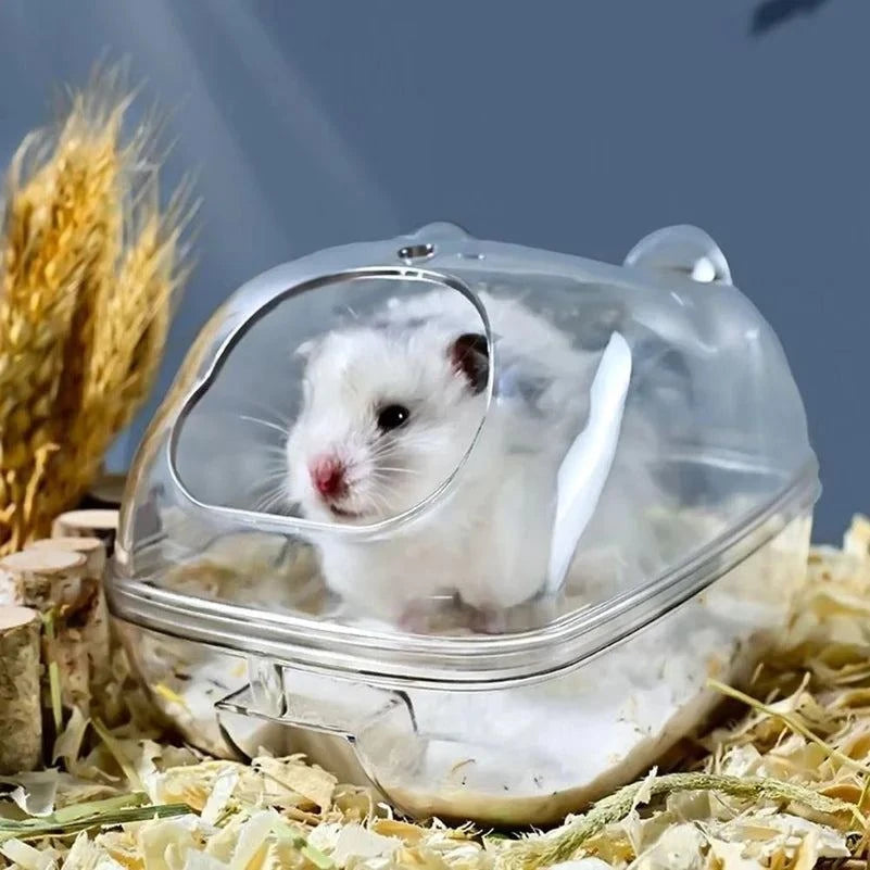 Acrylic Plastic Hamster Toilet Cage Transparent Guinea Pig Hamster Sand Bath Cage Mouse Box Hamster Room Accessories