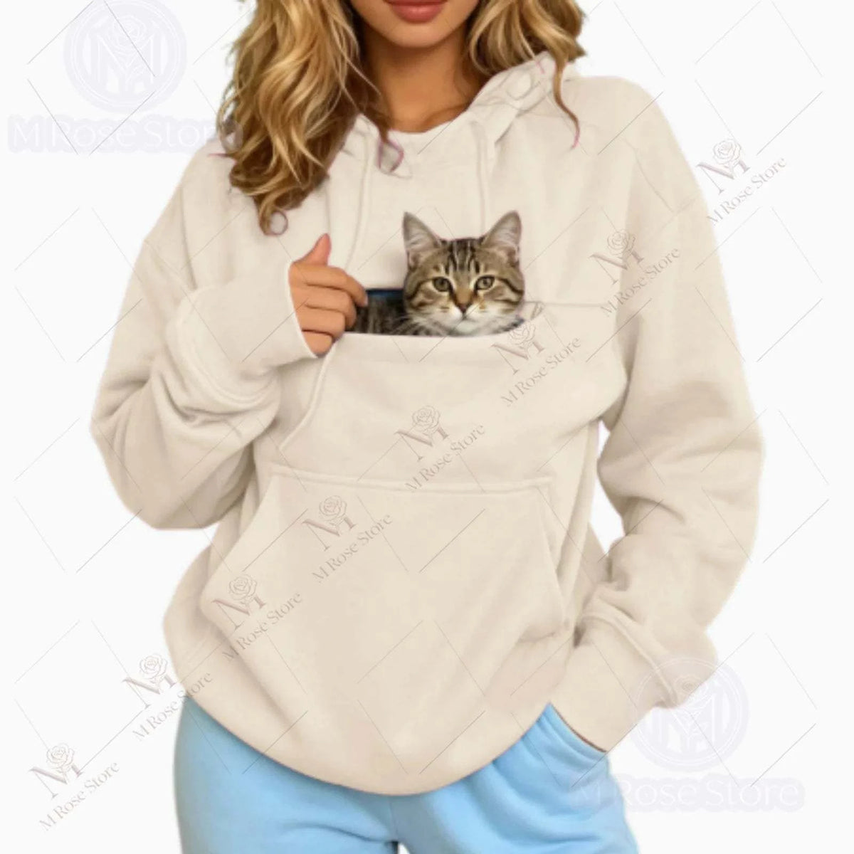 2026  Pet Carrier Hoodie with Pet Pocket Drawstring Long Sleeve Cat Dog Holding Pullover Solid Loose Casual Pet Lover Sweatshirt