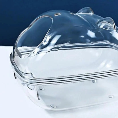Acrylic Plastic Hamster Toilet Cage Transparent Guinea Pig Hamster Sand Bath Cage Mouse Box Hamster Room Accessories