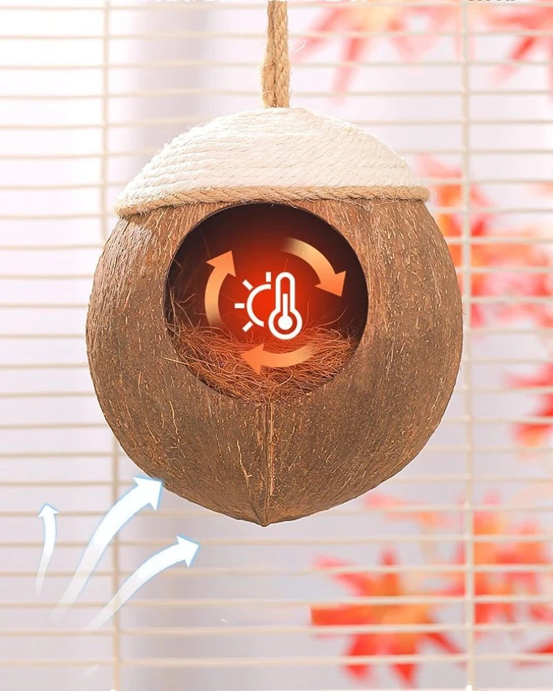 Hamster Nest Bird Nest Coconut Shell Hideout Summer Cooling Syrian Hamster Sleeping House Little Nest Toy for Fancy Mice