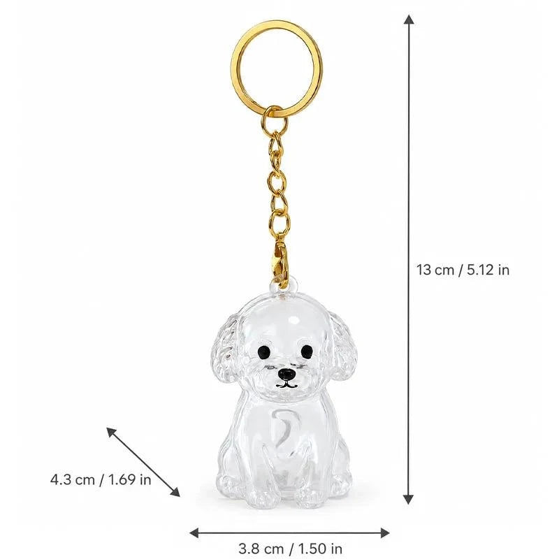 Dog Hair Keychain Pet Fur Keepsake Holder Dog Hair Storage Memorial Pendant for Dogs DIY Backpack Charm Pet Fur Souvenir Gift