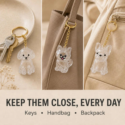 Dog Hair Keychain Pet Fur Keepsake Holder Dog Hair Storage Memorial Pendant for Dogs DIY Backpack Charm Pet Fur Souvenir Gift