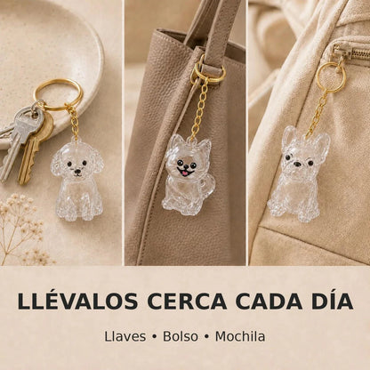 Dog Hair Keychain Pet Fur Keepsake Holder Dog Hair Storage Memorial Pendant for Dogs DIY Backpack Charm Pet Fur Souvenir Gift
