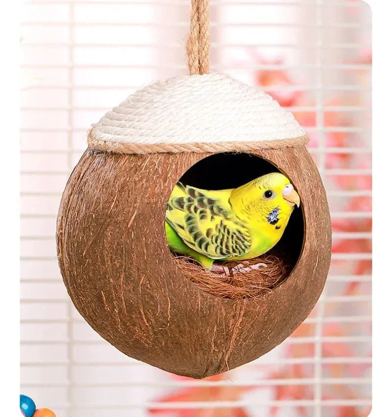Hamster Nest Bird Nest Coconut Shell Hideout Summer Cooling Syrian Hamster Sleeping House Little Nest Toy for Fancy Mice
