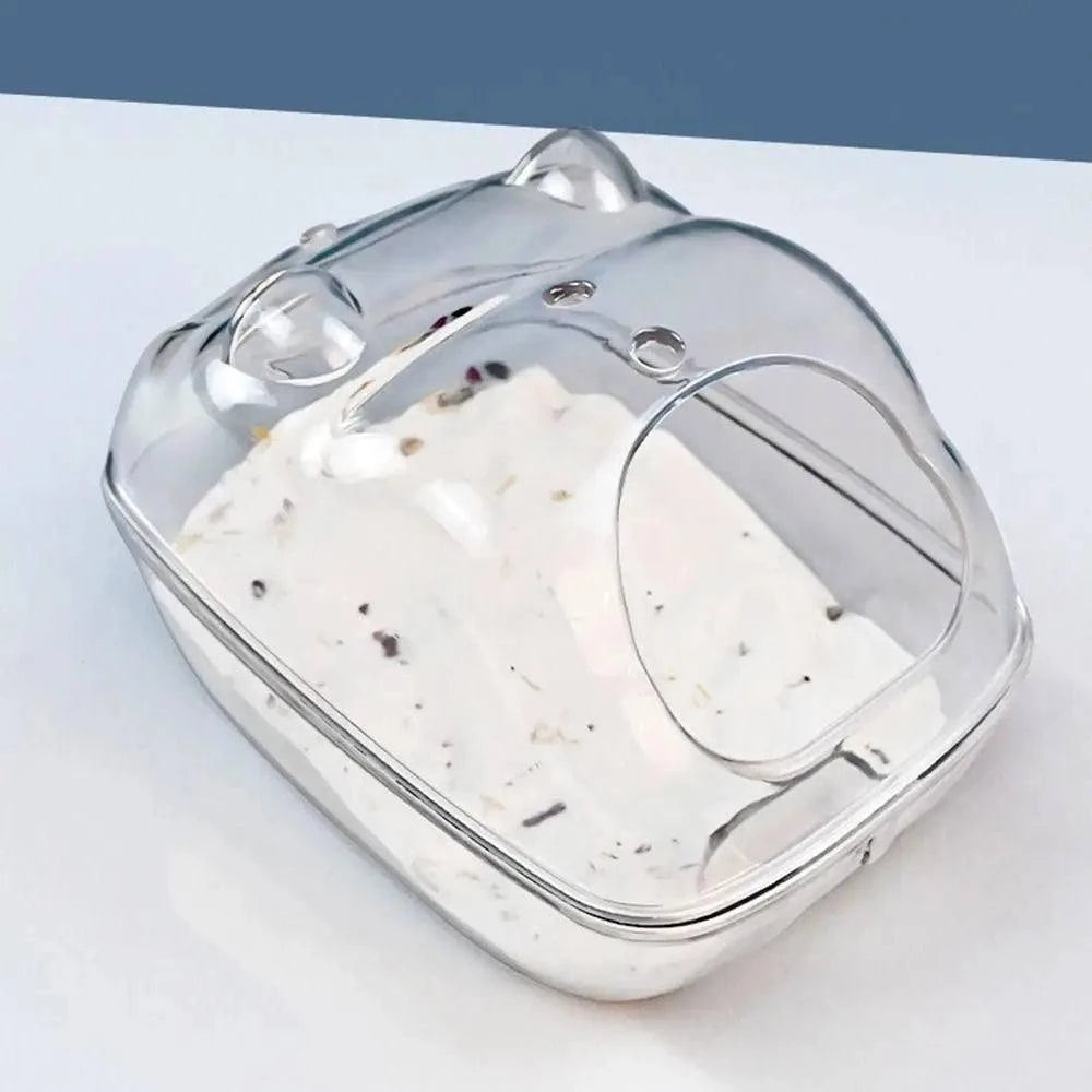 Acrylic Plastic Hamster Toilet Cage Transparent Guinea Pig Hamster Sand Bath Cage Mouse Box Hamster Room Accessories