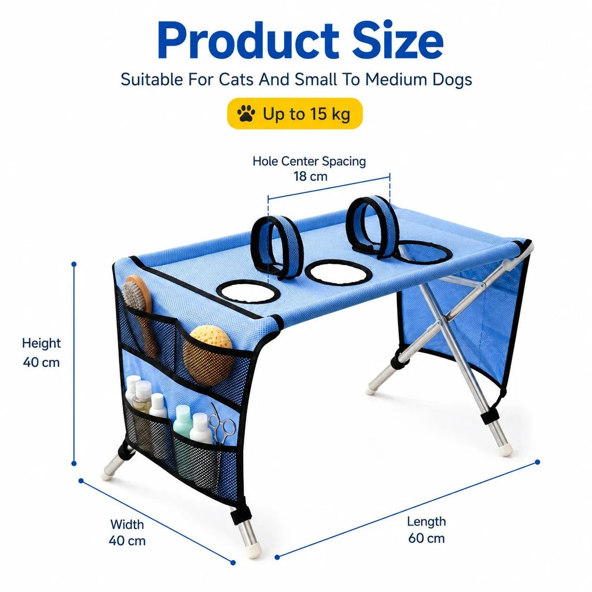 Dog Grooming Table Pet Grooming Hammock Basic Upgraded Models Foldable Bathing Nail Trimming Stand for Small Dogs Cats Home