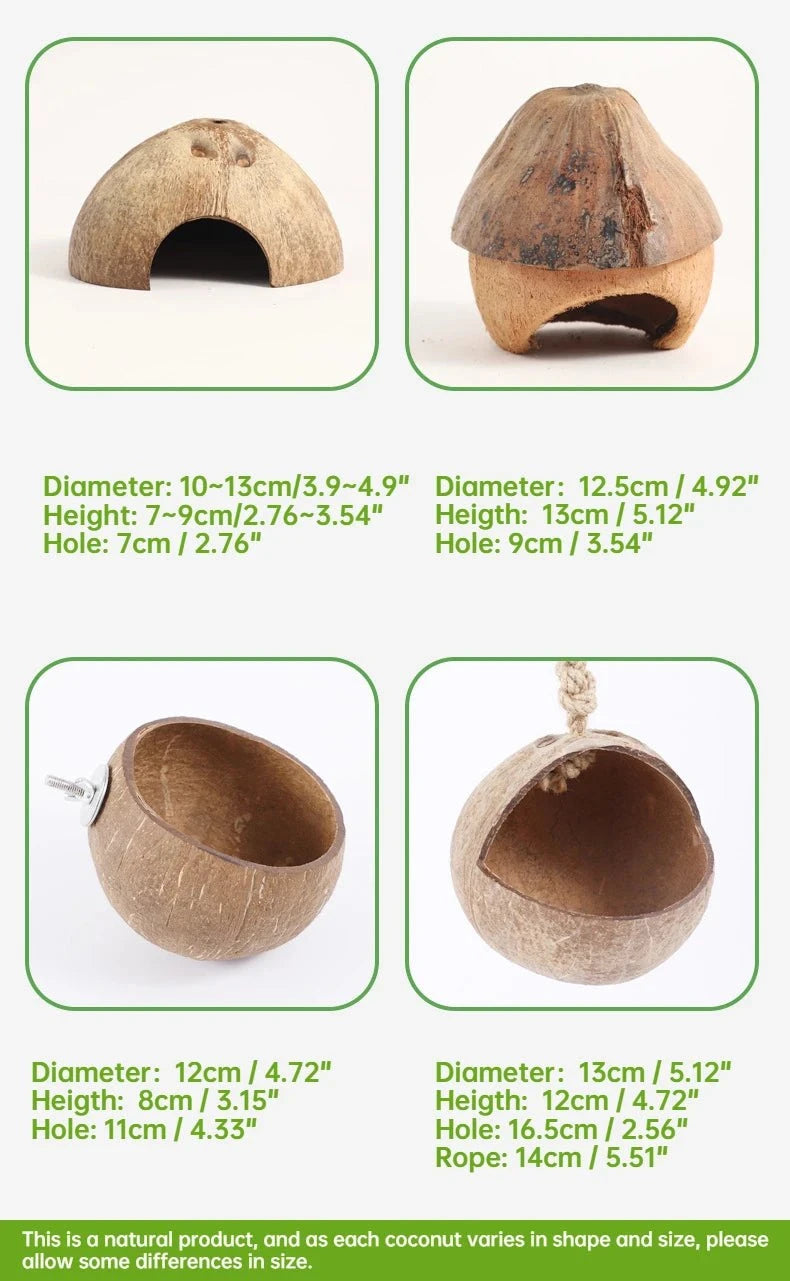 Hamster Nest Bird Nest Coconut Shell Hideout Summer Cooling Syrian Hamster Sleeping House Little Nest Toy for Fancy Mice