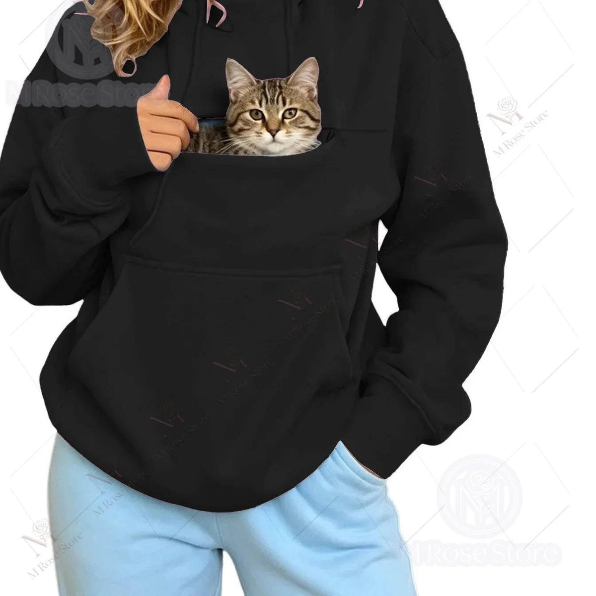 2026  Pet Carrier Hoodie with Pet Pocket Drawstring Long Sleeve Cat Dog Holding Pullover Solid Loose Casual Pet Lover Sweatshirt