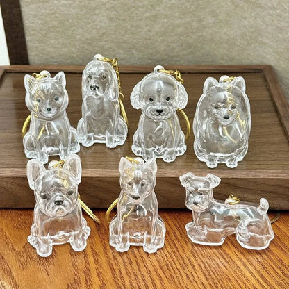 Dog Hair Keychain Pet Fur Keepsake Holder Dog Hair Storage Memorial Pendant for Dogs DIY Backpack Charm Pet Fur Souvenir Gift