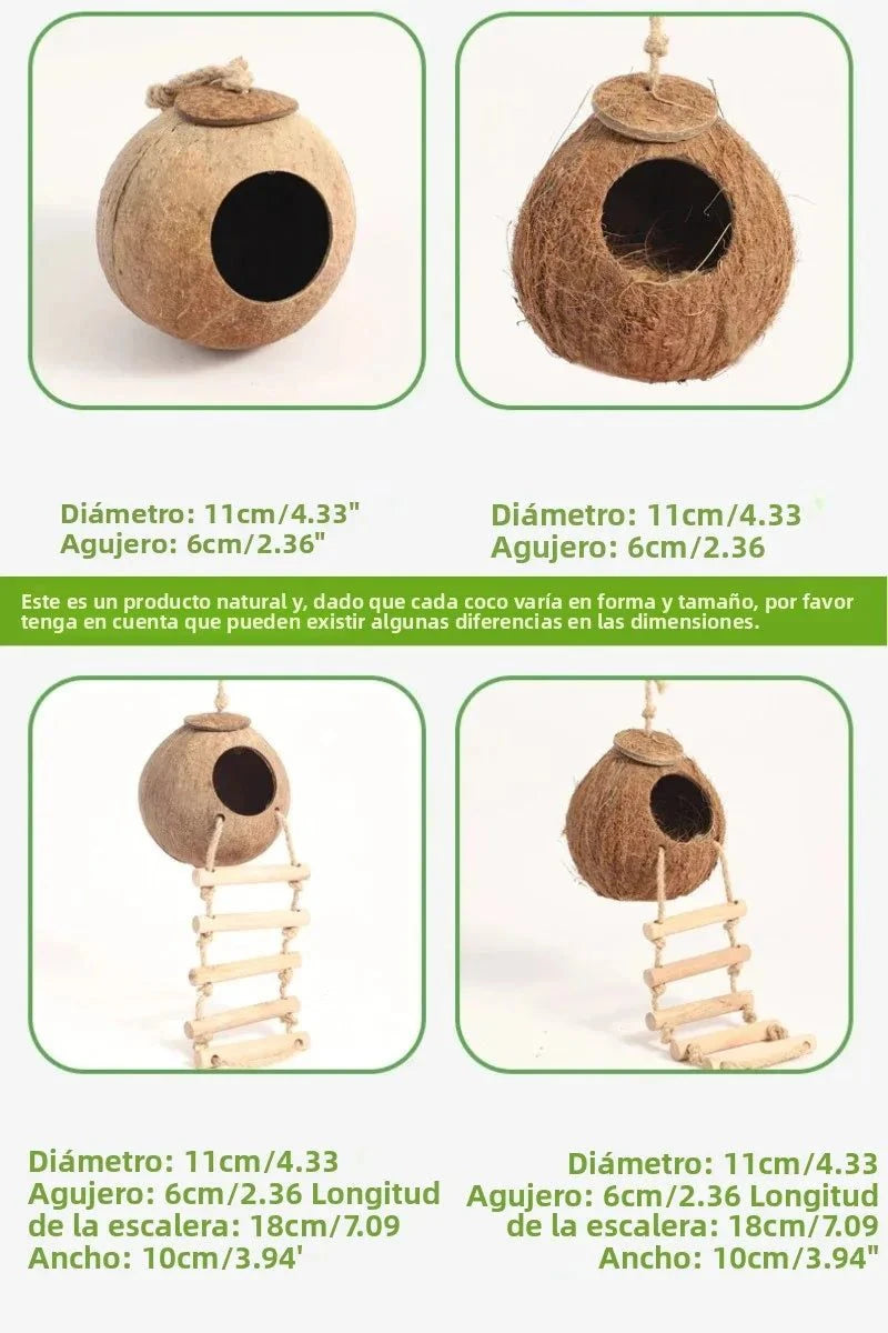 Hamster Nest Bird Nest Coconut Shell Hideout Summer Cooling Syrian Hamster Sleeping House Little Nest Toy for Fancy Mice