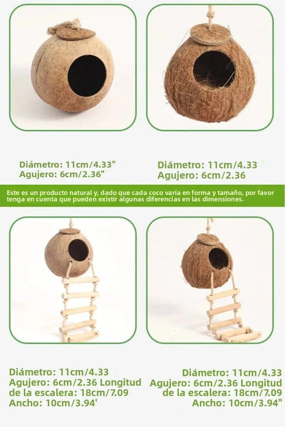 Hamster Nest Bird Nest Coconut Shell Hideout Summer Cooling Syrian Hamster Sleeping House Little Nest Toy for Fancy Mice