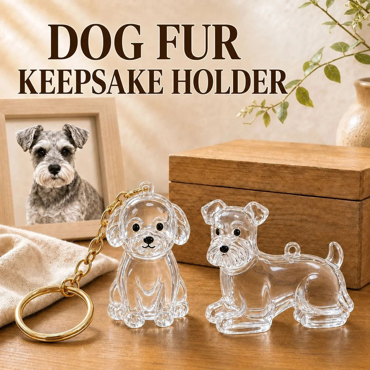 Dog Hair Keychain Pet Fur Keepsake Holder Dog Hair Storage Memorial Pendant for Dogs DIY Backpack Charm Pet Fur Souvenir Gift