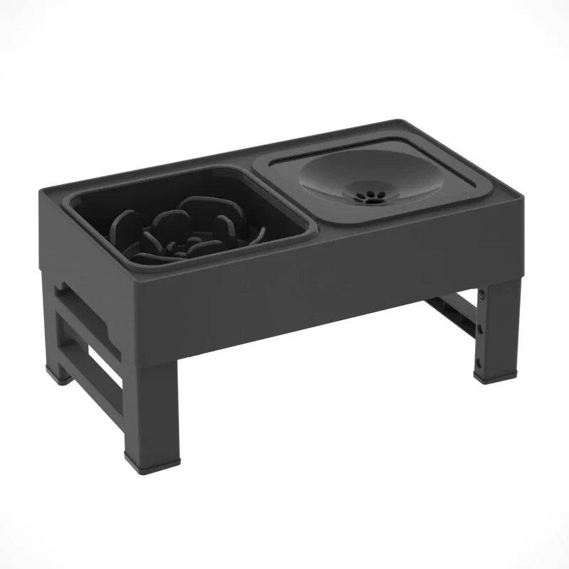 Elevated Dog Bowls 3 in 1 Pet Feeder Adjustable Raised Stand with Stainless Steel Food Water Bowls Slow-Eating Bowl for Dogs Cat