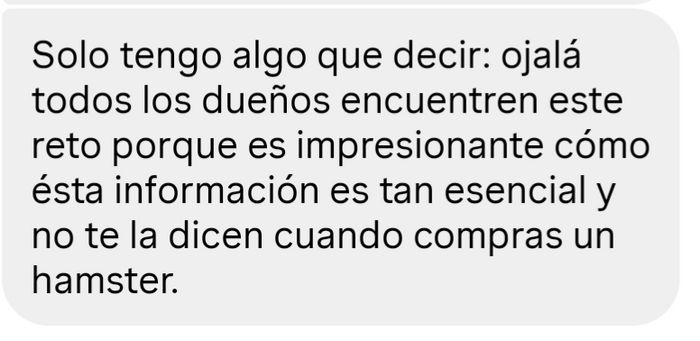 Mensaje de una clienta