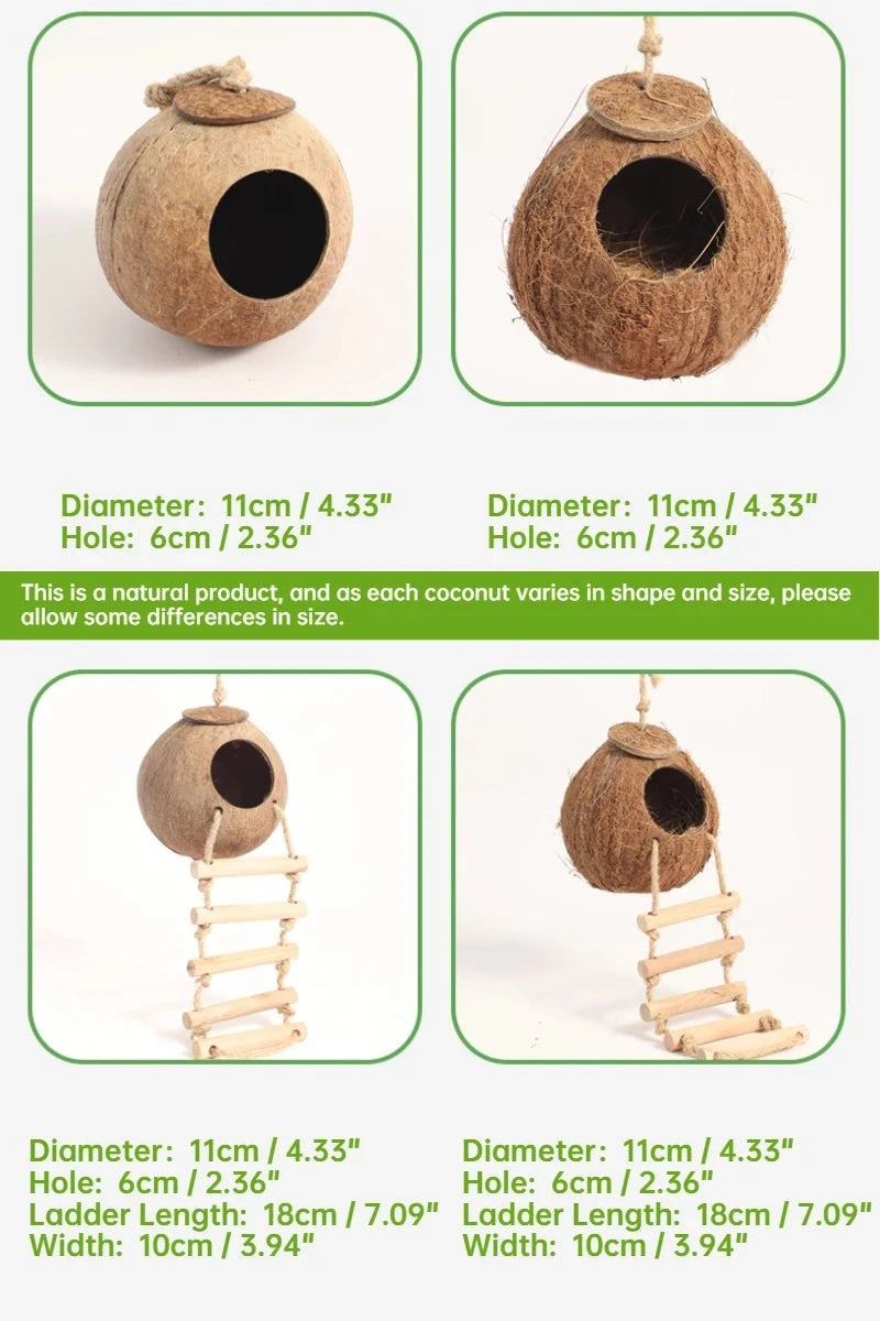 Hamster Nest Bird Nest Coconut Shell Hideout Summer Cooling Syrian Hamster Sleeping House Little Nest Toy for Fancy Mice