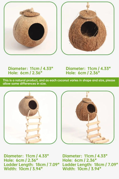 Hamster Nest Bird Nest Coconut Shell Hideout Summer Cooling Syrian Hamster Sleeping House Little Nest Toy for Fancy Mice