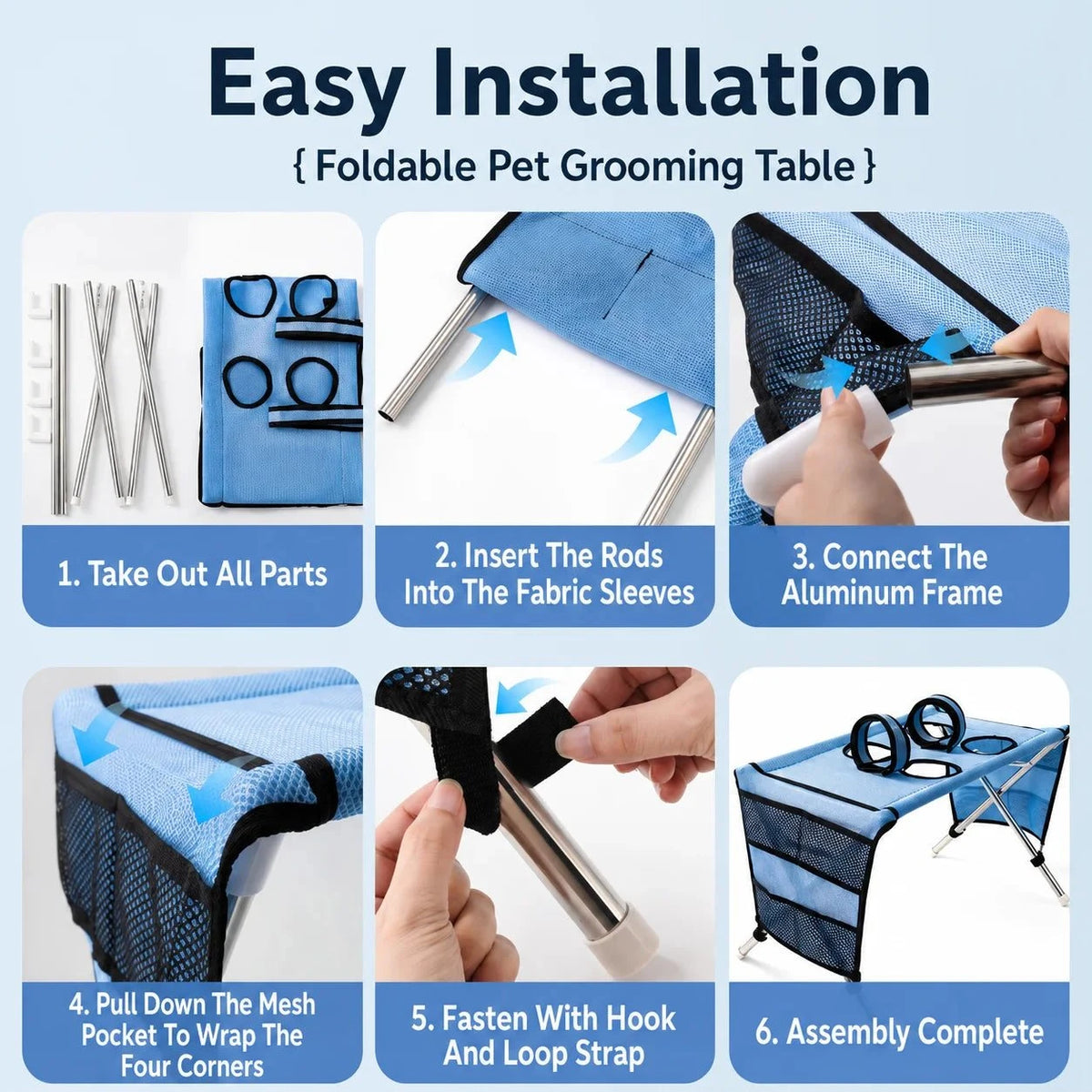 Dog Grooming Table Pet Grooming Hammock Basic Upgraded Models Foldable Bathing Nail Trimming Stand for Small Dogs Cats Home