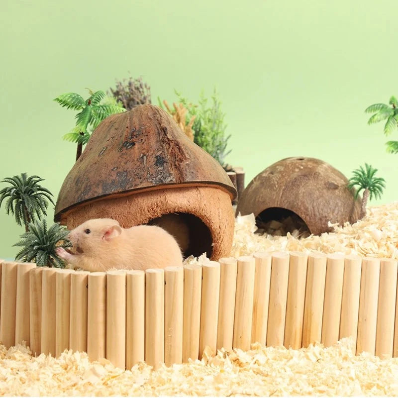 Hamster Nest Bird Nest Coconut Shell Hideout Summer Cooling Syrian Hamster Sleeping House Little Nest Toy for Fancy Mice