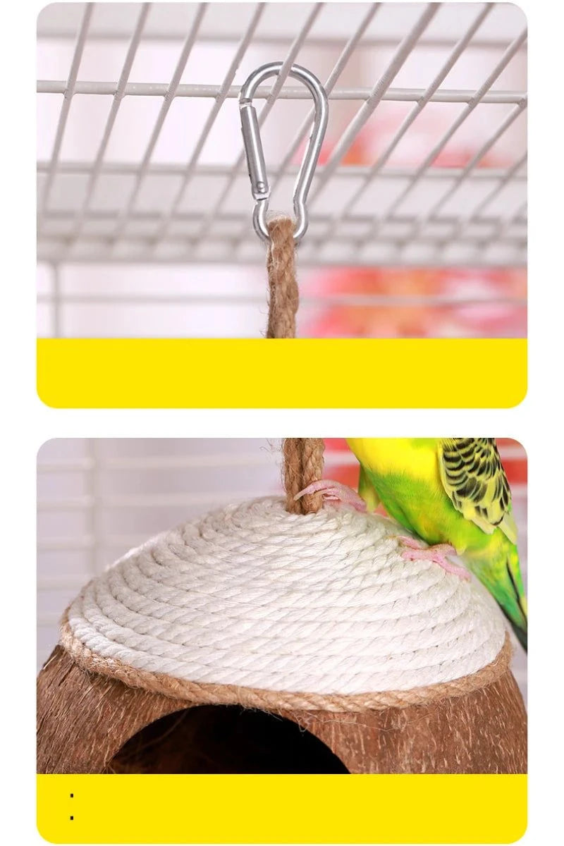 Hamster Nest Bird Nest Coconut Shell Hideout Summer Cooling Syrian Hamster Sleeping House Little Nest Toy for Fancy Mice