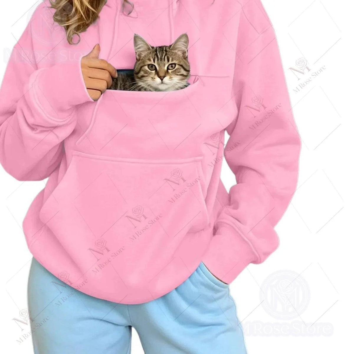 2026  Pet Carrier Hoodie with Pet Pocket Drawstring Long Sleeve Cat Dog Holding Pullover Solid Loose Casual Pet Lover Sweatshirt