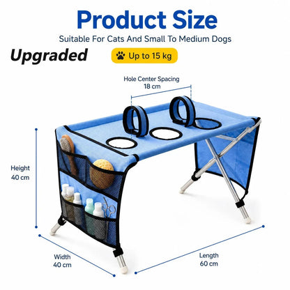 Dog Grooming Table Pet Grooming Hammock Basic Upgraded Models Foldable Bathing Nail Trimming Stand for Small Dogs Cats Home
