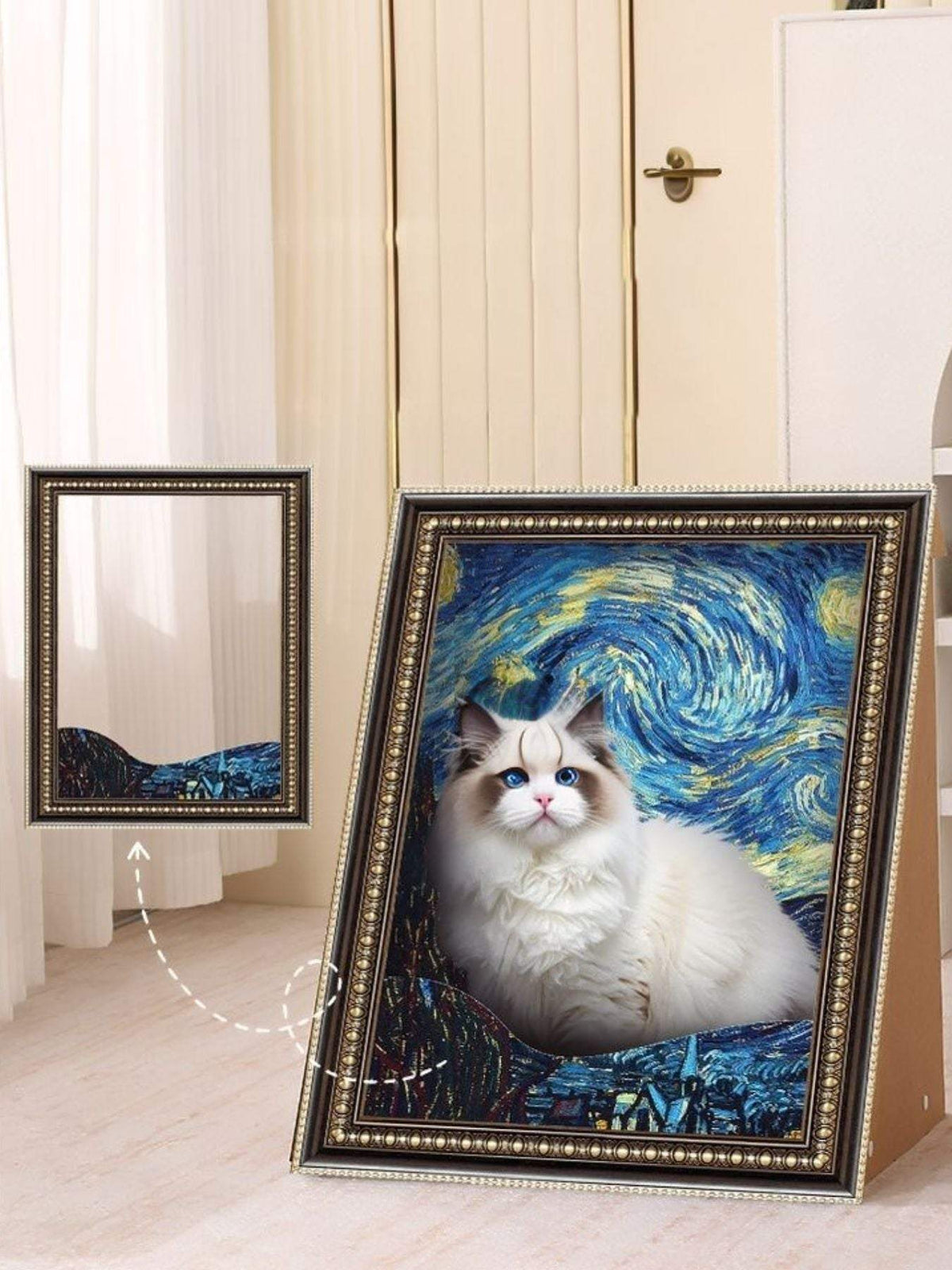 art painting pet nest bed with decorative print