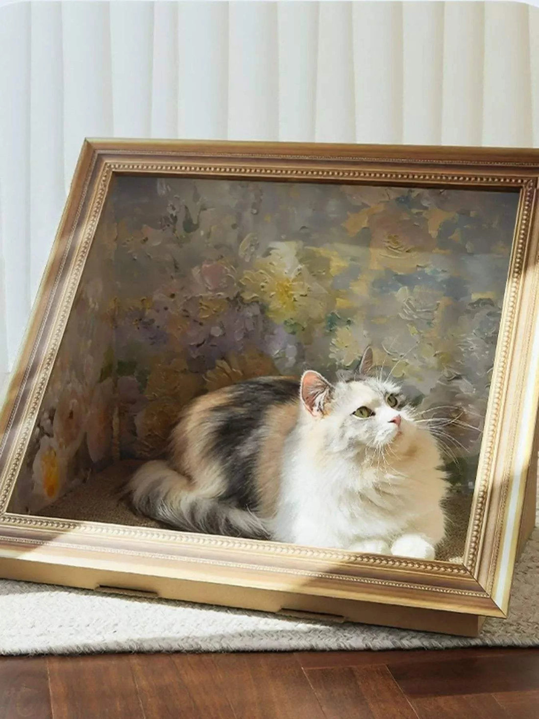 artistic frame cat scratcher nest for scratching and snuggling